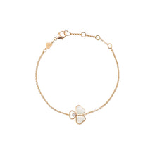 JoJaxs White Hearts Stone Frame Yellow Gold Bracelet