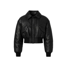 JoJaxs Crocodile Cropped Bomber Jacket