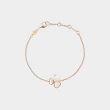 JoJaxs White Hearts Stone Frame Yellow Gold Bracelet