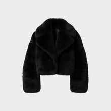 JoJaxs Sustainable Fur Lapel Cropped Jacket