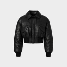 JoJaxs Crocodile Cropped Bomber Jacket