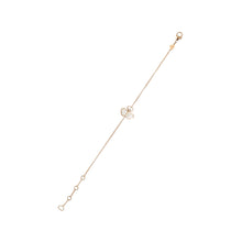 JoJaxs White Hearts Stone Frame Yellow Gold Bracelet