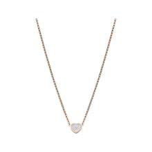 JoJaxs White Heart Frame Rose Gold Necklace