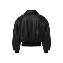 JoJaxs Crocodile Cropped Bomber Jacket