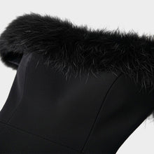 JoJaxs Off-Shoulder Fur Knit Long Dress