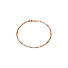 JoJaxs White Heart Stone Frame Rose Gold Bangle