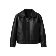 JoJaxs Leather Collar Bomber Jacket
