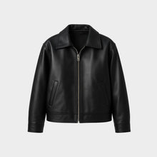JoJaxs Leather Collar Bomber Jacket