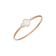 JoJaxs White Heart Stone Frame Rose Gold Bangle