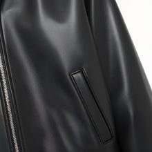 JoJaxs Leather Collar Bomber Jacket