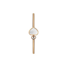 JoJaxs White Heart Stone Frame Rose Gold Bangle