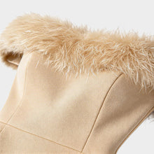 JoJaxs Off-Shoulder Fur Knit Long Dress