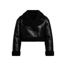 JoJaxs Leather Cropped Bomber Jacket