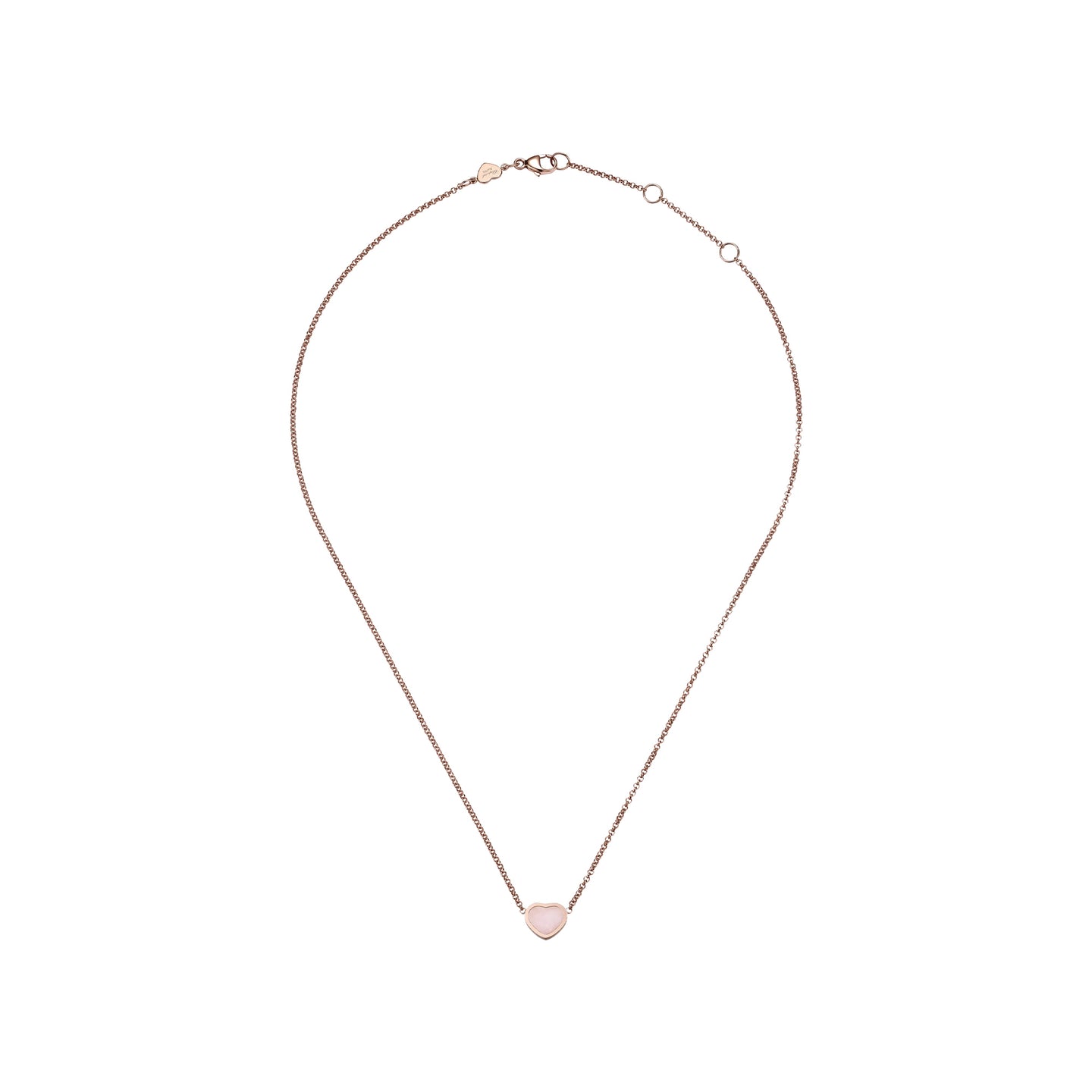 JoJaxs Pink Heart Frame Rose Gold Necklace