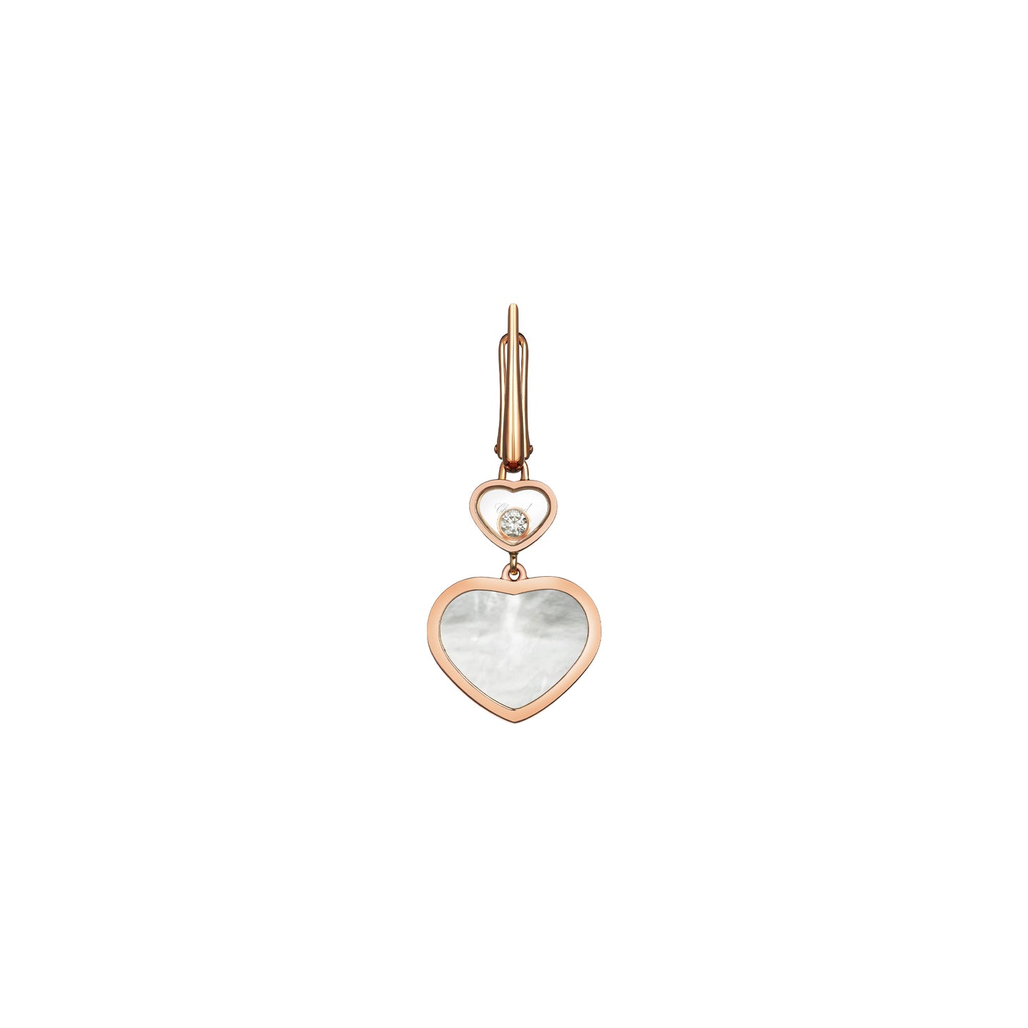 JoJaxs White Heart Stone Frame Rose Gold Earrings