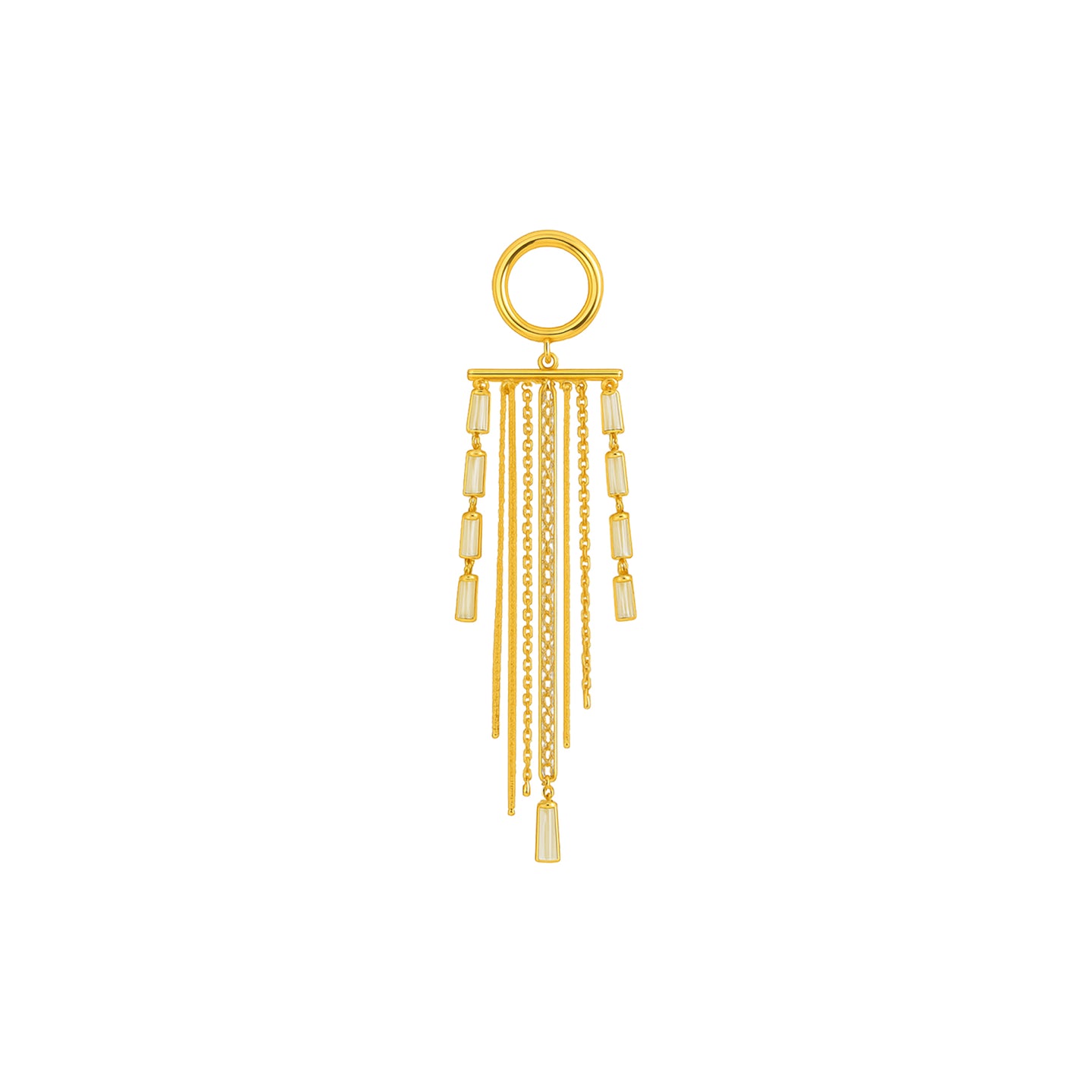 JoJaxs Curtain Tassel Yellow Gold Earrings