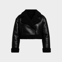 JoJaxs Leather Cropped Bomber Jacket