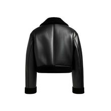 JoJaxs Leather Cropped Bomber Jacket