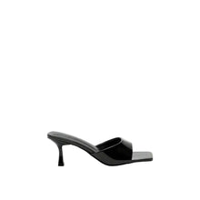 JoJaxs Black Square Patent Leather Healed Sandal