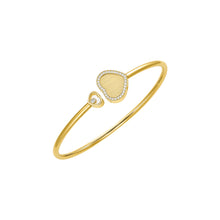 JoJaxs Heart Stones Frame Yellow Gold Bangle