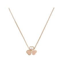 JoJaxs Pink Hearts Stone Frame Rose Gold Necklace