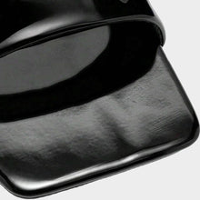 JoJaxs Black Square Patent Leather Healed Sandal