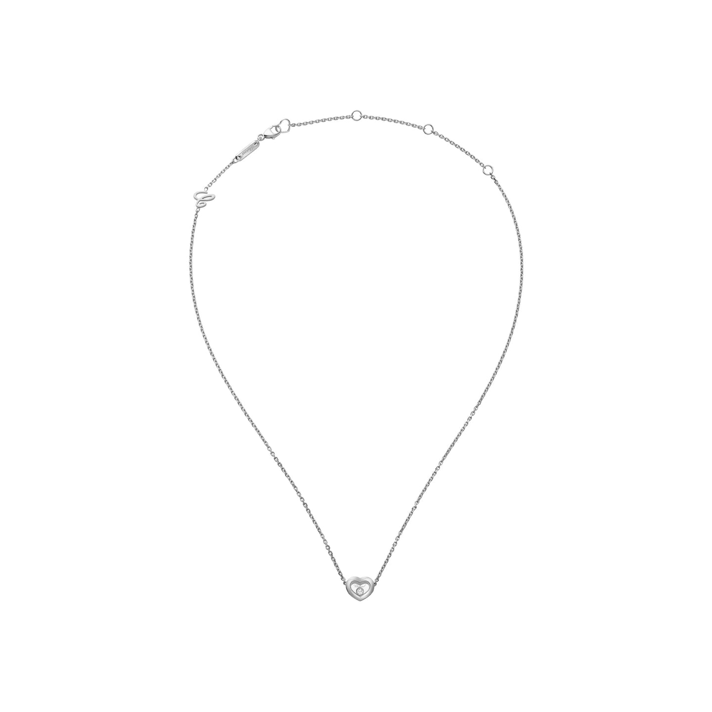 JoJaxs Heart Stone Frame Silver Necklace