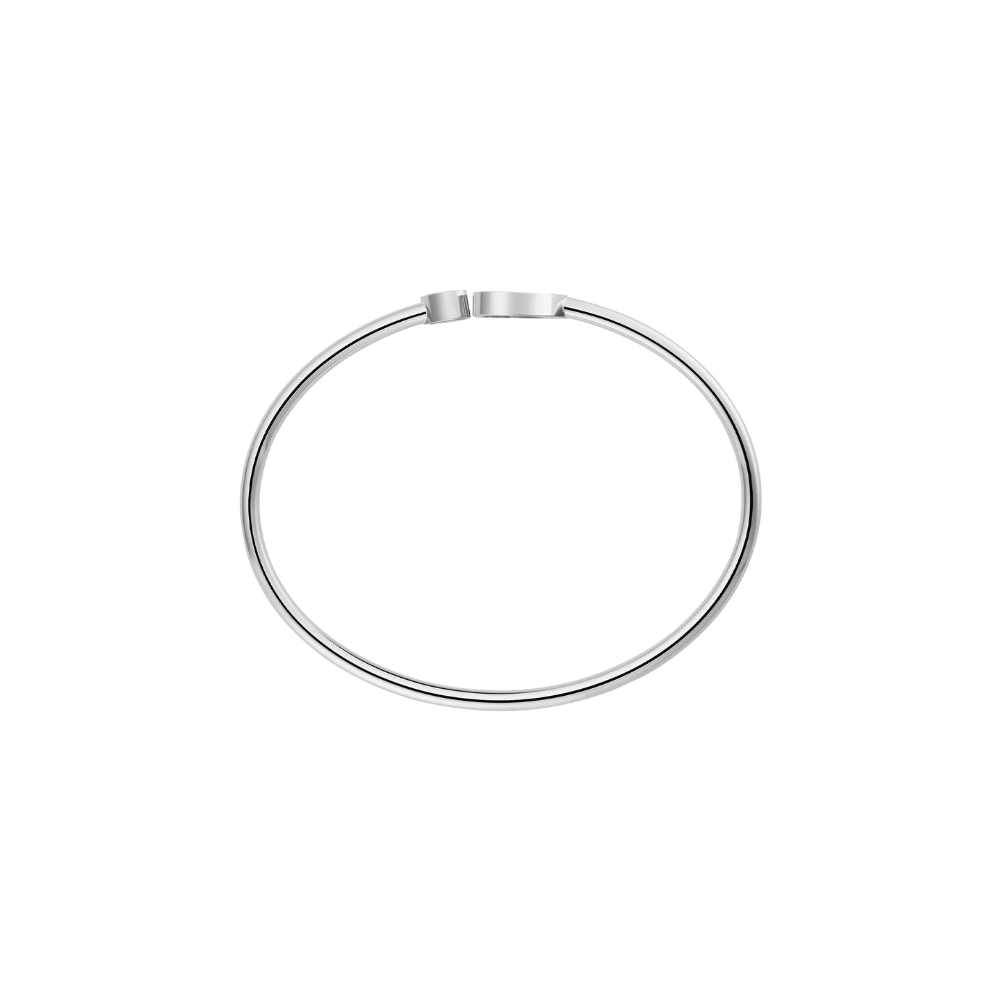 JoJaxs Pink Heart Stone Frame Silver Bangle