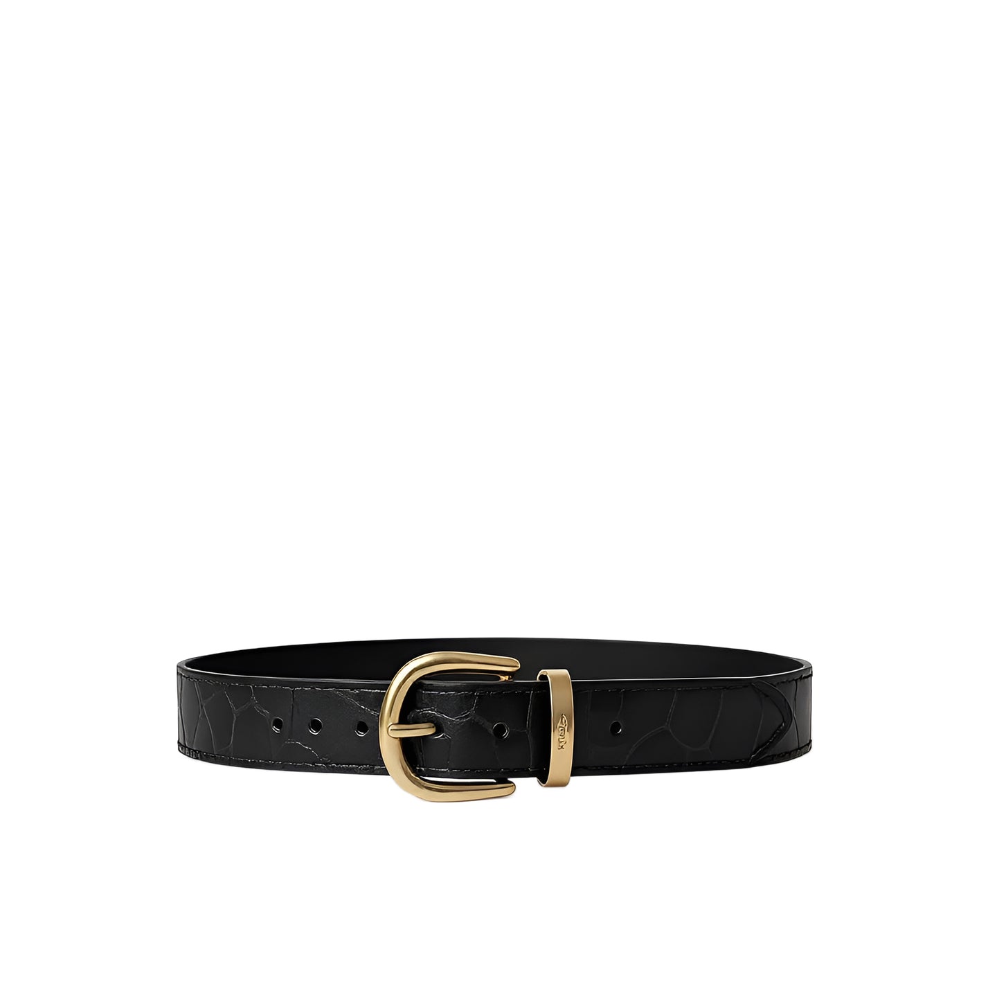 JoJaxs Crescent Crocodile Leather Belt