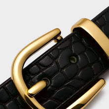 JoJaxs Crescent Crocodile Leather Belt