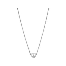 JoJaxs Heart Stone Frame Silver Necklace