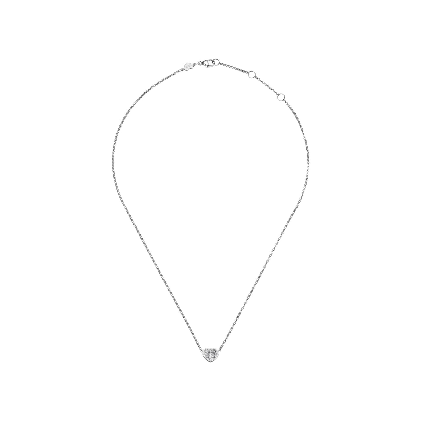 JoJaxs Heart Stones Frame Silver Necklace