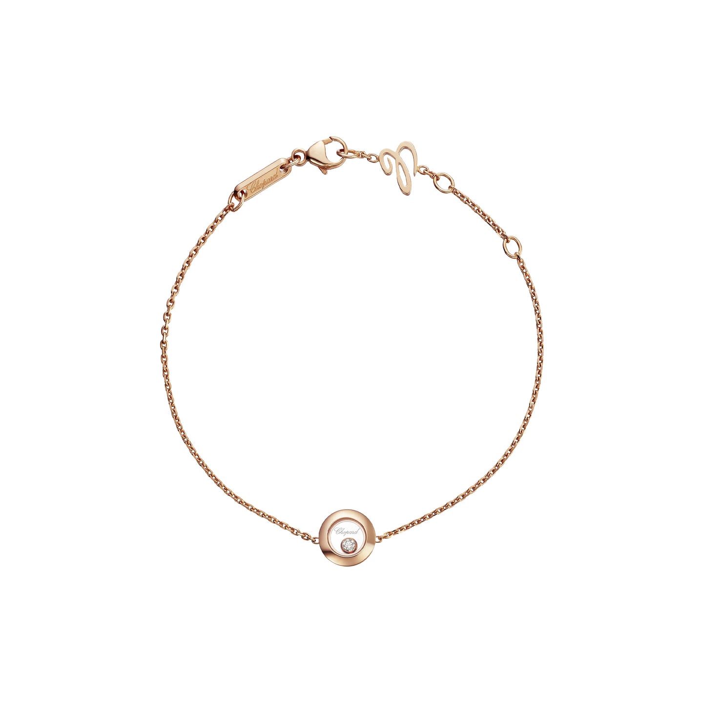 JoJaxs Round Stone Frame Rose Gold Bracelet