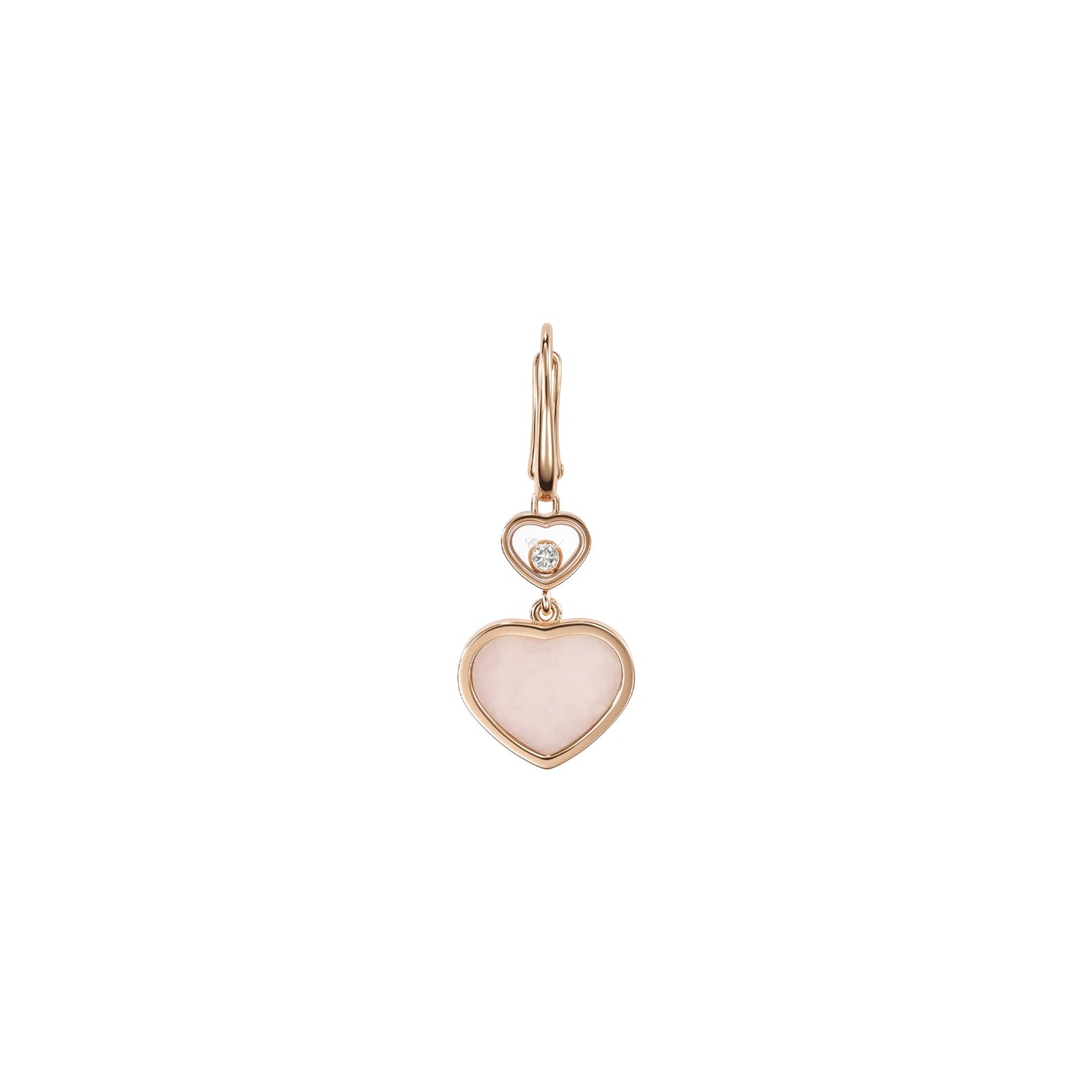 JoJaxs Blush Heart Stone Frame Rose Gold Earrings