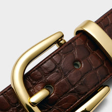 JoJaxs Crescent Crocodile Leather Belt