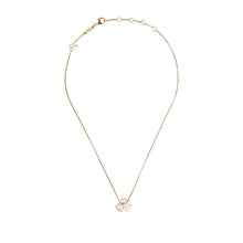 JoJaxs White Hearts Stone Frame Yellow Gold Necklace