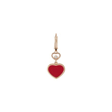 JoJaxs Red Heart Stone Frame Rose Gold Earrings