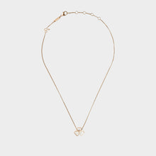 JoJaxs White Hearts Stone Frame Yellow Gold Necklace