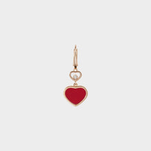 JoJaxs Red Heart Stone Frame Rose Gold Earrings