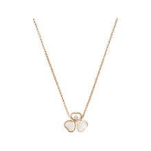 JoJaxs White Hearts Stone Frame Yellow Gold Necklace