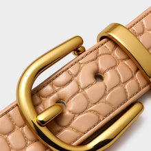 JoJaxs Crescent Crocodile Leather Belt