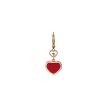 JoJaxs Red Heart Stone Frame Rose Gold Earrings