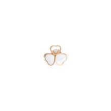 JoJaxs White Hearts Stone Frame Rose Gold Earrings