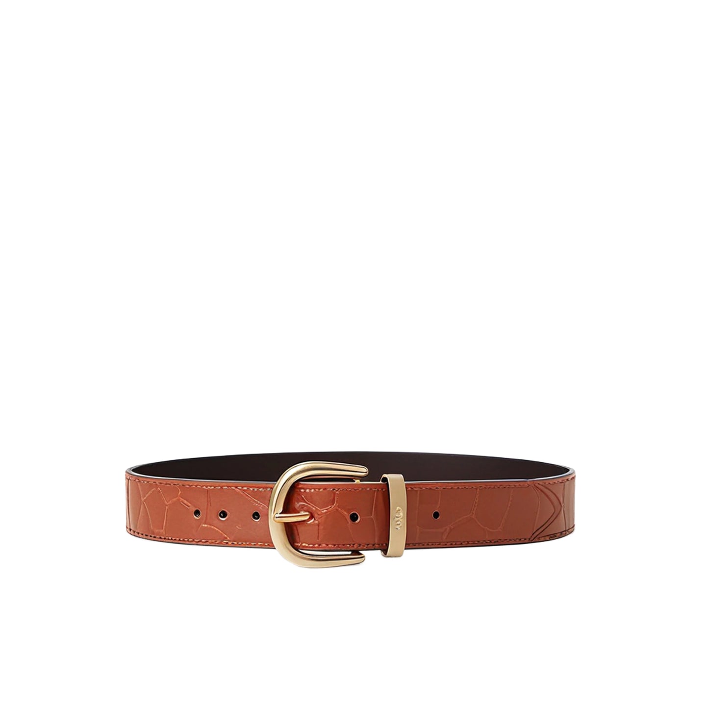 JoJaxs Crescent Crocodile Leather Belt