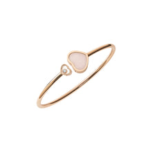 JoJaxs Blush Heart Stone Frame Rose Gold Bangle
