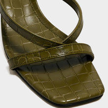 JoJaxs Crocodile Leather Heeled Sandal