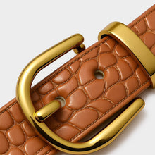 JoJaxs Crescent Crocodile Leather Belt