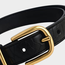 JoJaxs Crescent Crocodile Leather Thin Belt