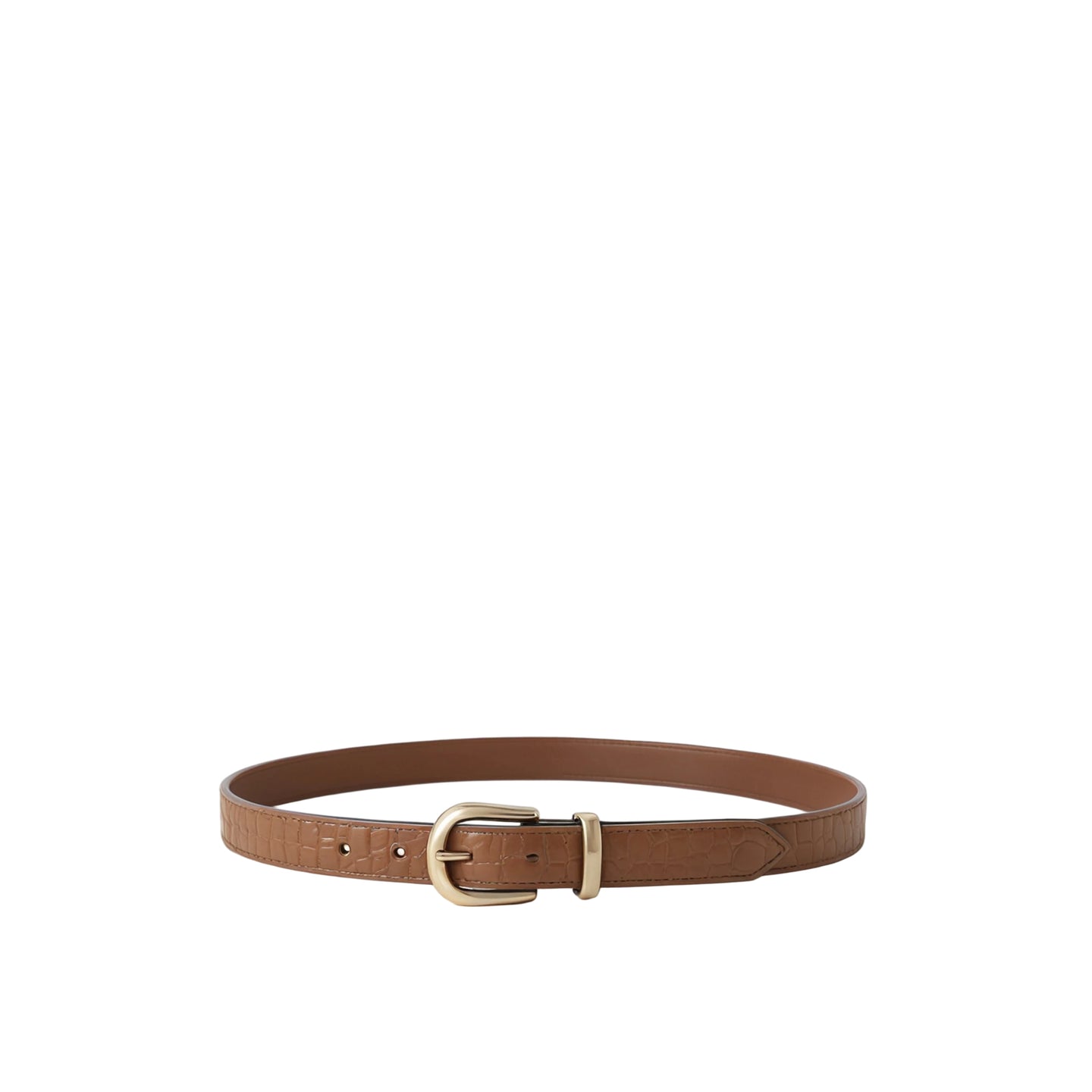 JoJaxs Crescent Crocodile Leather Thin Belt