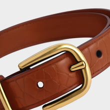 JoJaxs Crescent Crocodile Leather Thin Belt